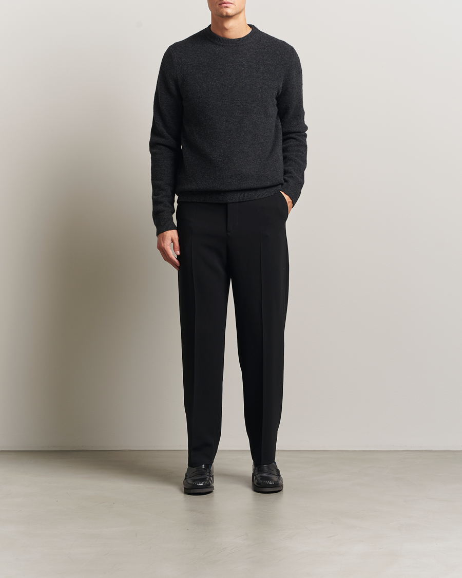 Herren | Pullover | Filippa K | Yak Knitted Sweater Charcoal Melange