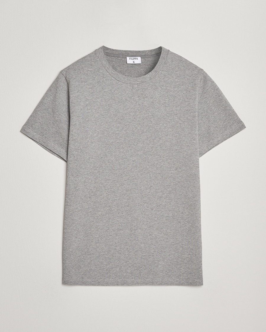 Herren | T-Shirts | Filippa K | Soft Lycra T-Shirt Mid Grey Melange