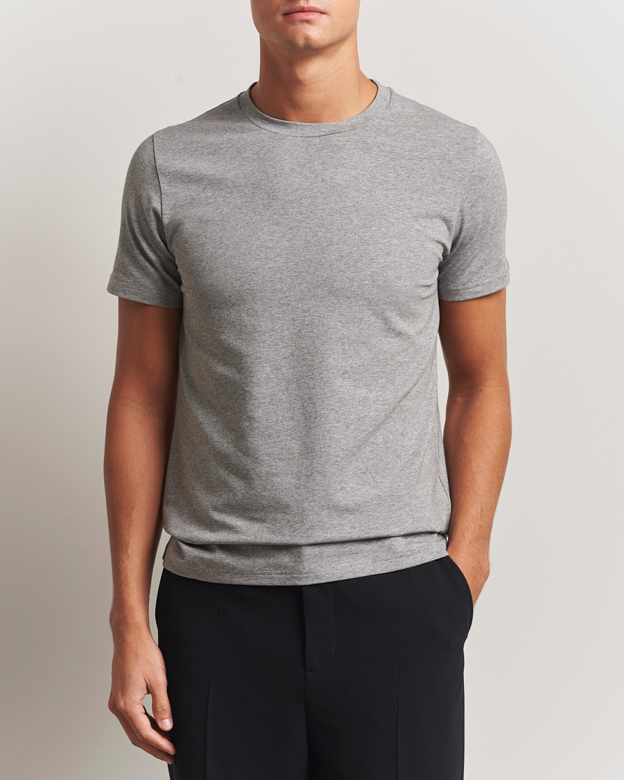 Herren | T-Shirts | Filippa K | Soft Lycra T-Shirt Mid Grey Melange