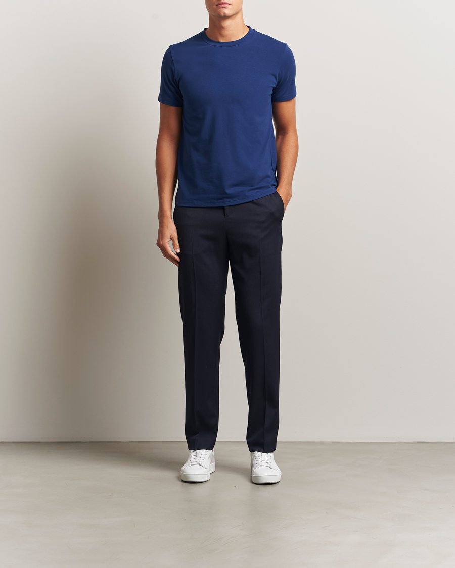 Herren | T-Shirts | Filippa K | Soft Lycra T-Shirt Royal Navy