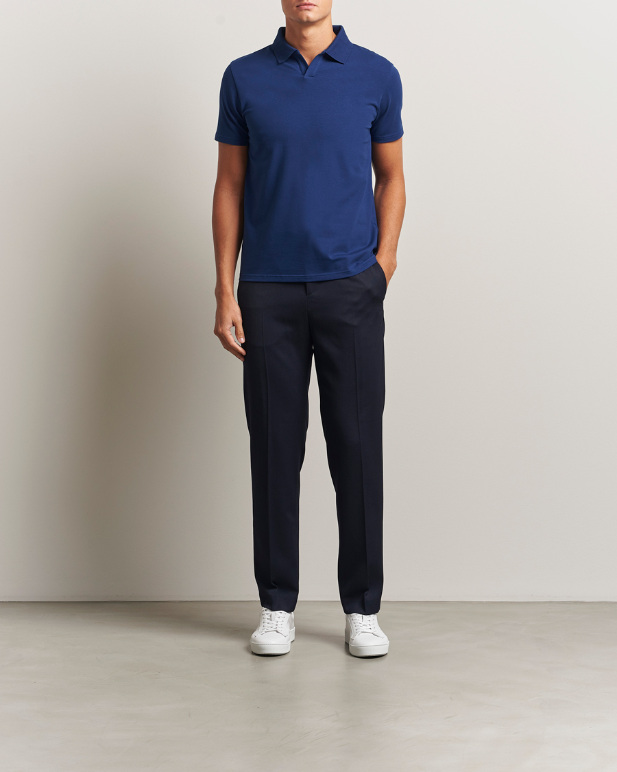 Herren | Poloshirts | Filippa K | Soft Lycra Polo T-Shirt Royal Navy