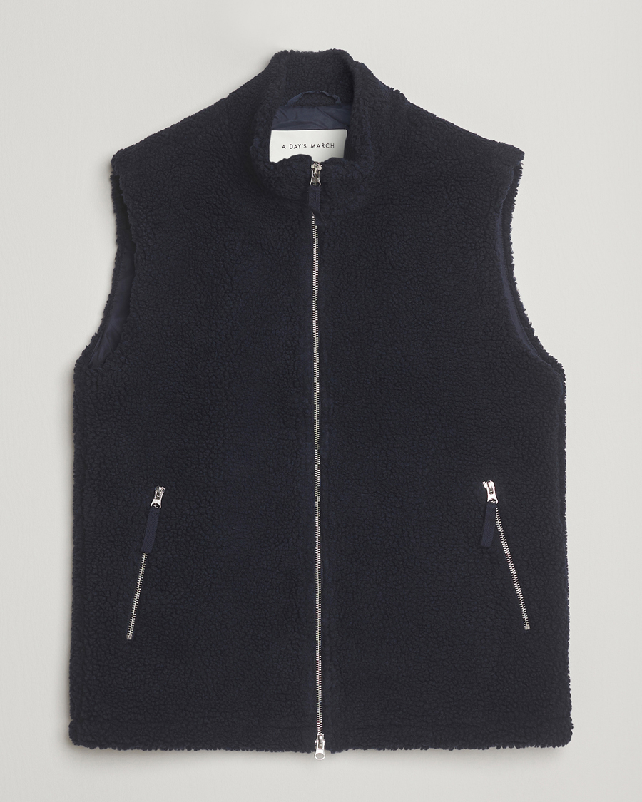 Herren | Jacken | A Day's March | Ajo Pile Vest Navy