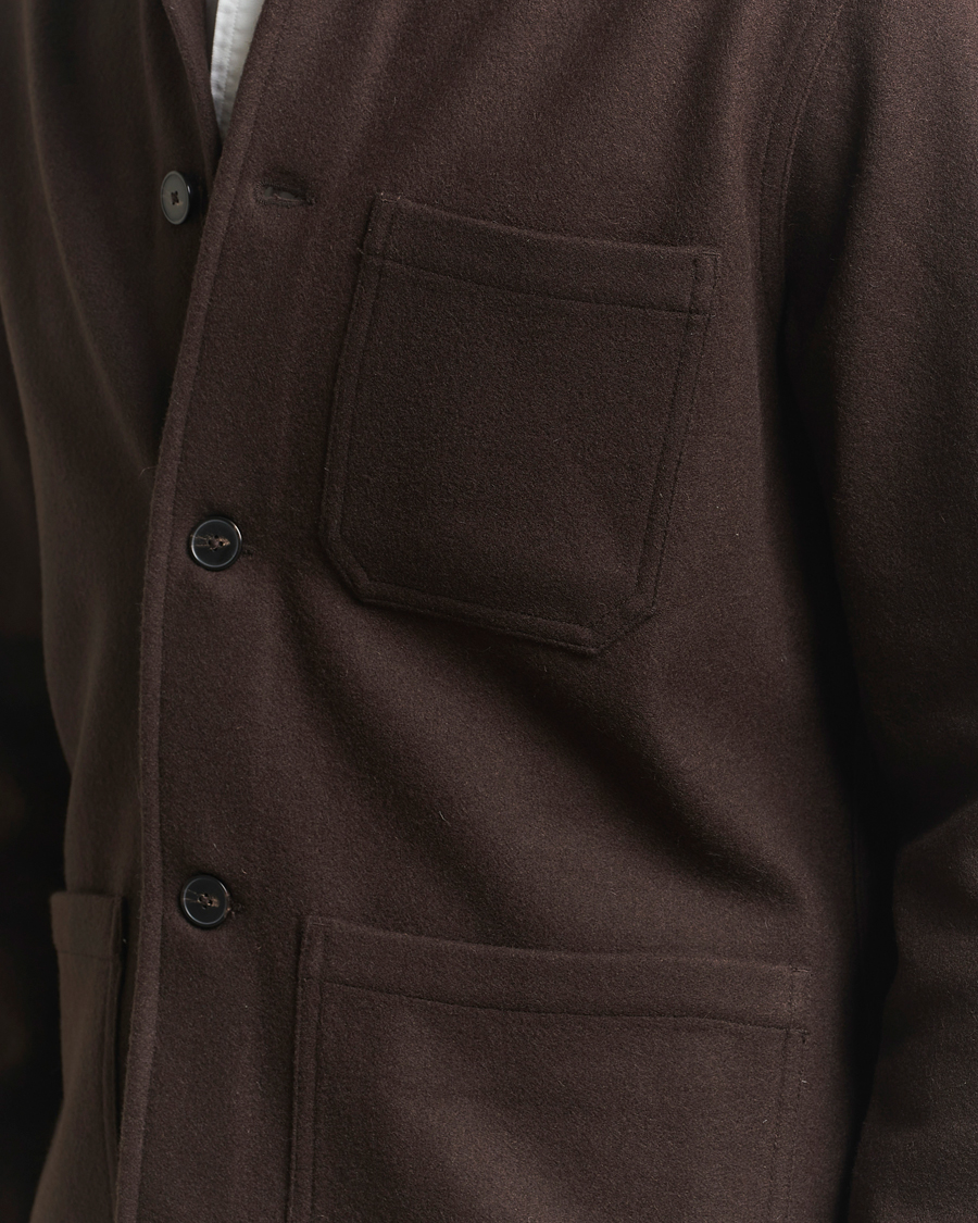 Herren | Hemden | A Day's March | Original Wool Overshirt Chocolate