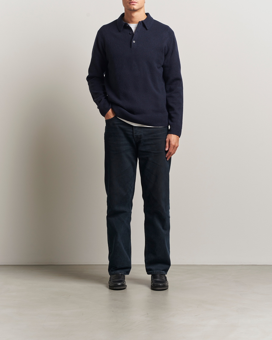 Herren | Pullover | A Day's March | Avoch Lambswool Polo Navy
