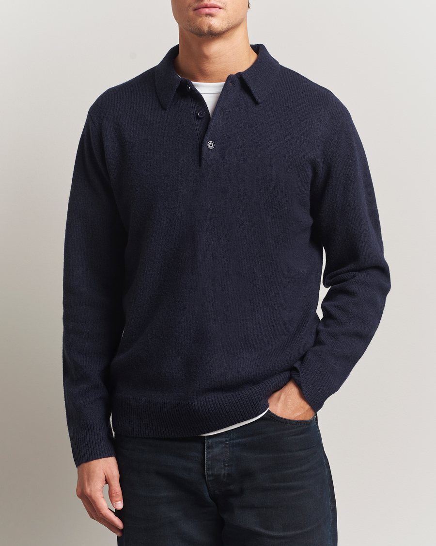 Herren | Pullover | A Day's March | Avoch Lambswool Polo Navy