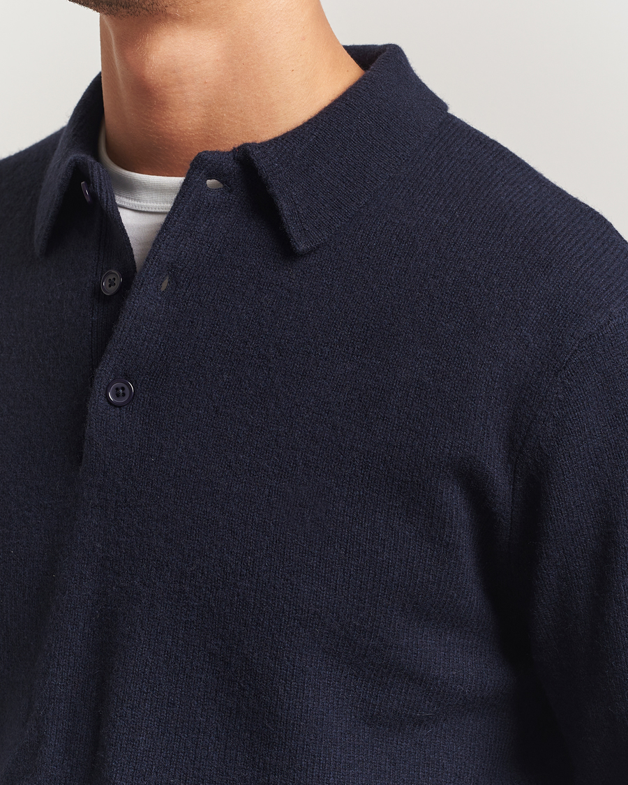 Herren | Pullover | A Day's March | Avoch Lambswool Polo Navy