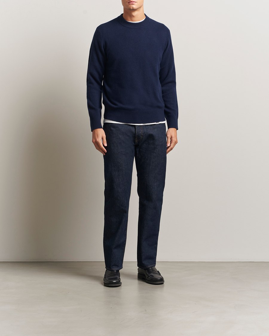 Herren | Pullover | A Day's March | Marlow Cashmere Blend Sweater Navy