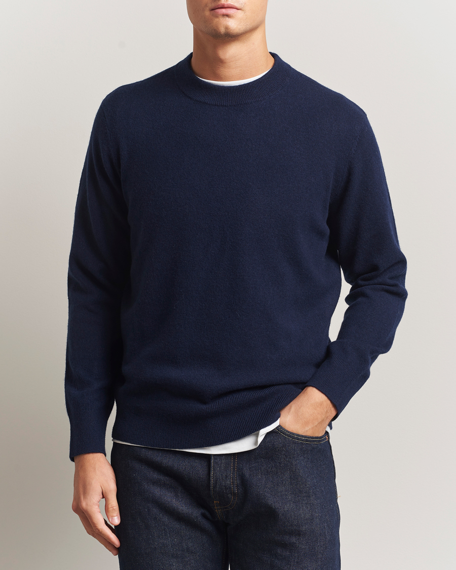 Herren | Pullover | A Day's March | Marlow Cashmere Blend Sweater Navy