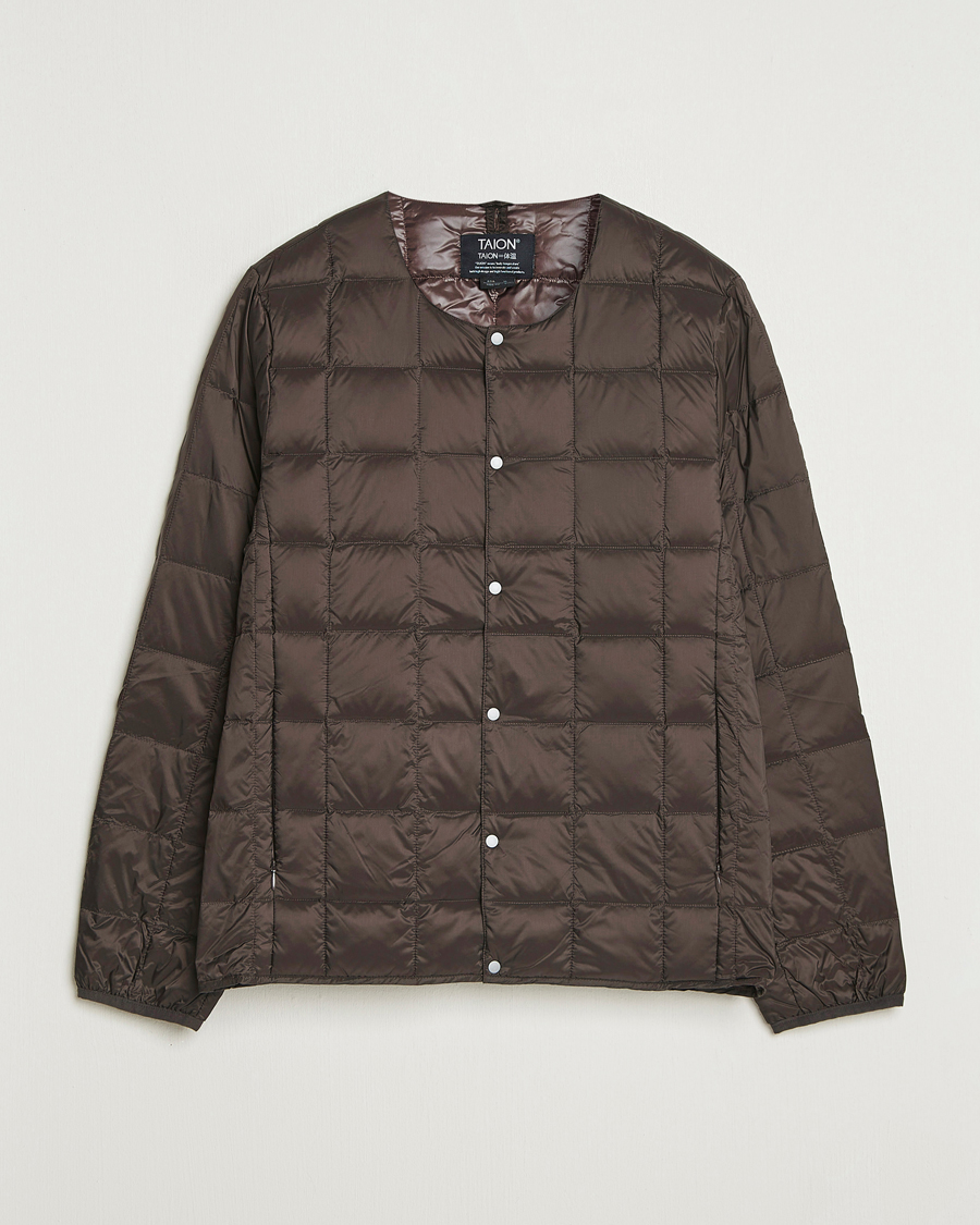 Herren | Jacken | TAION | Crew Neck Button Down Jacket Dark Choco