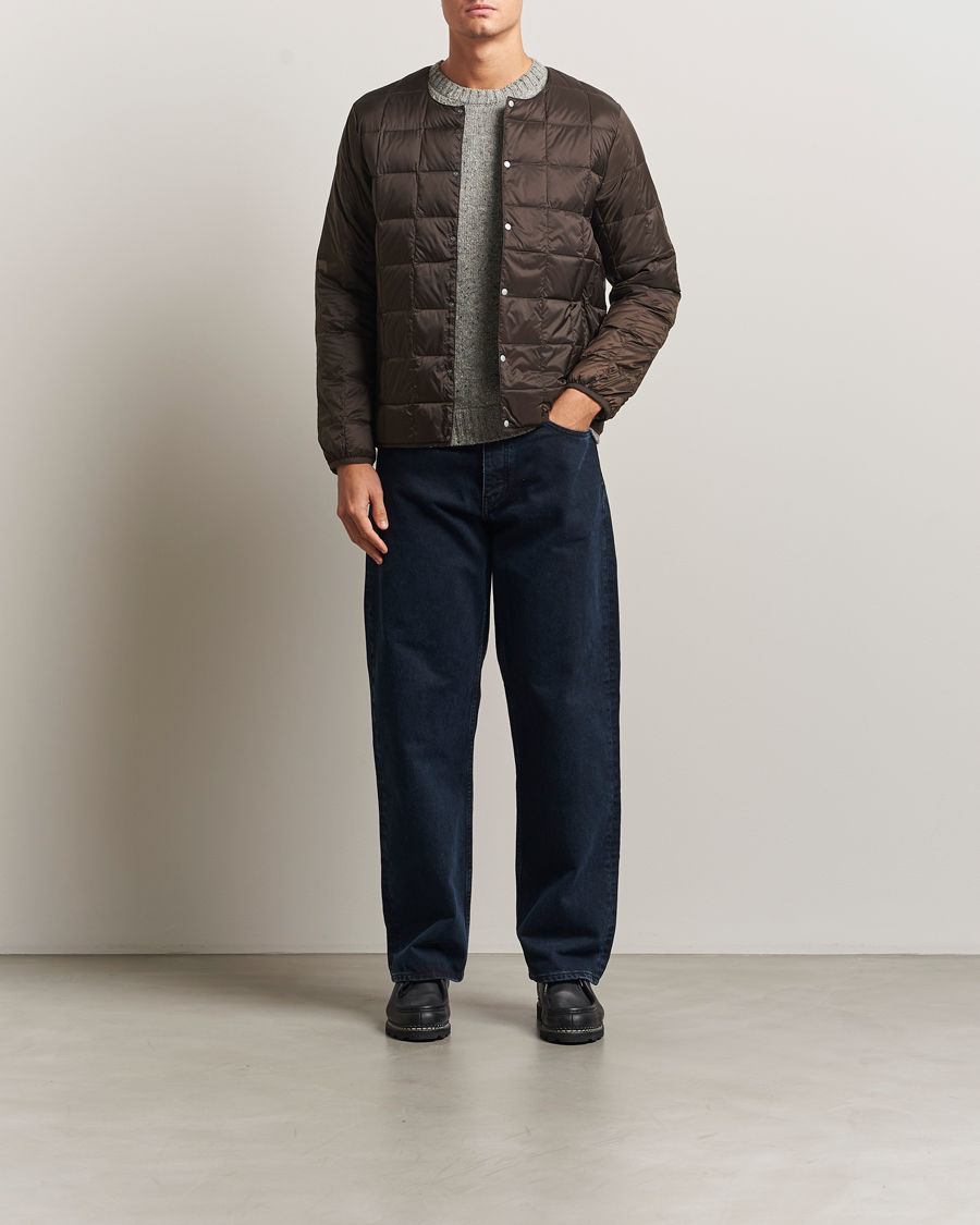 Herren | Jacken | TAION | Crew Neck Button Down Jacket Dark Choco