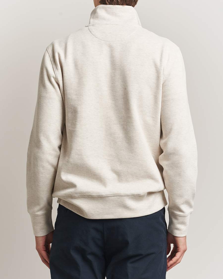Herren | Pullover | Gant | Light Sacker Rib Half Zip Seed Melange