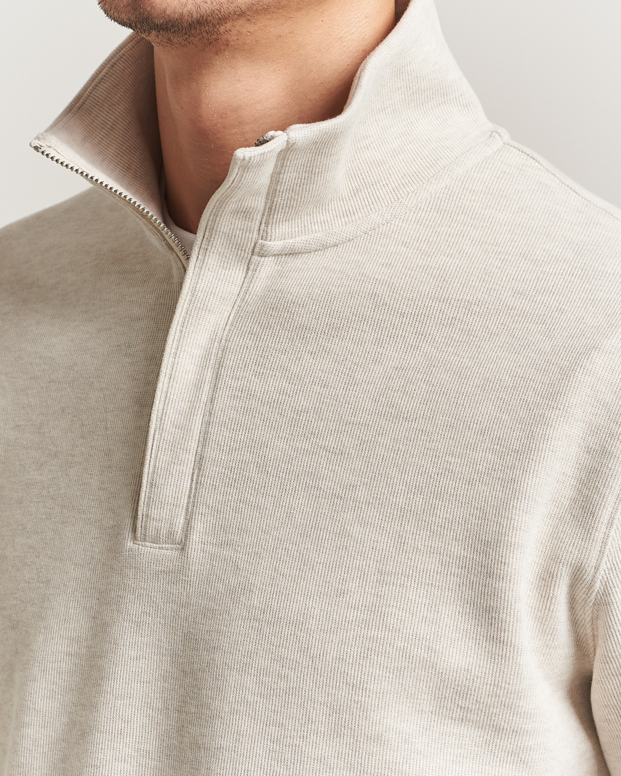 Herren | Pullover | Gant | Light Sacker Rib Half Zip Seed Melange