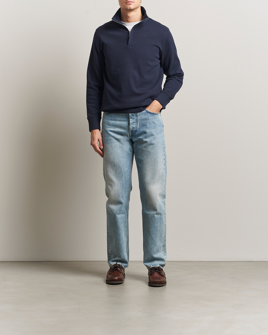 Herren | Pullover | Gant | Light Sacker Rib Half Zip Evening Blue