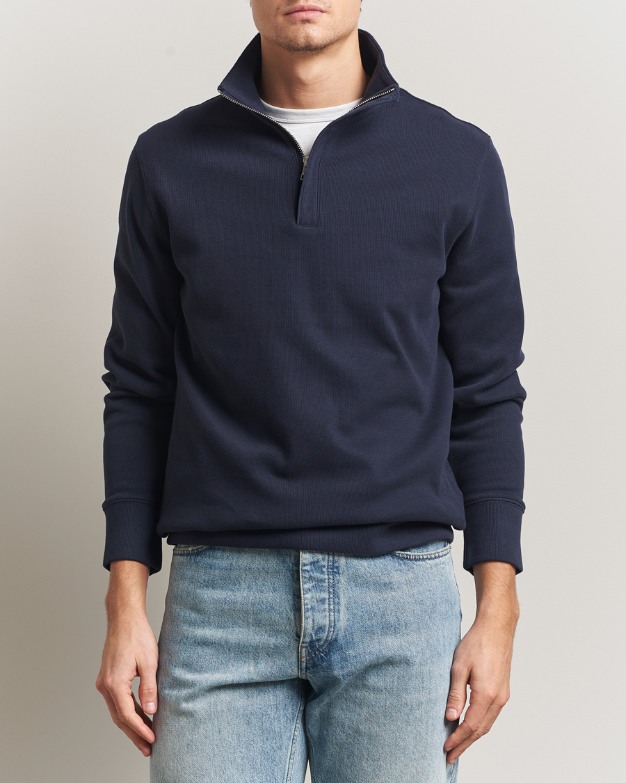 Herren | Pullover | Gant | Light Sacker Rib Half Zip Evening Blue