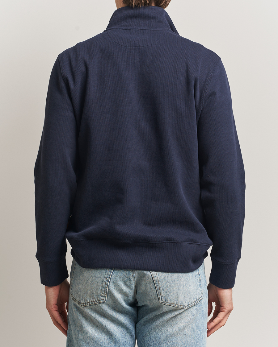 Herren | Pullover | Gant | Light Sacker Rib Half Zip Evening Blue