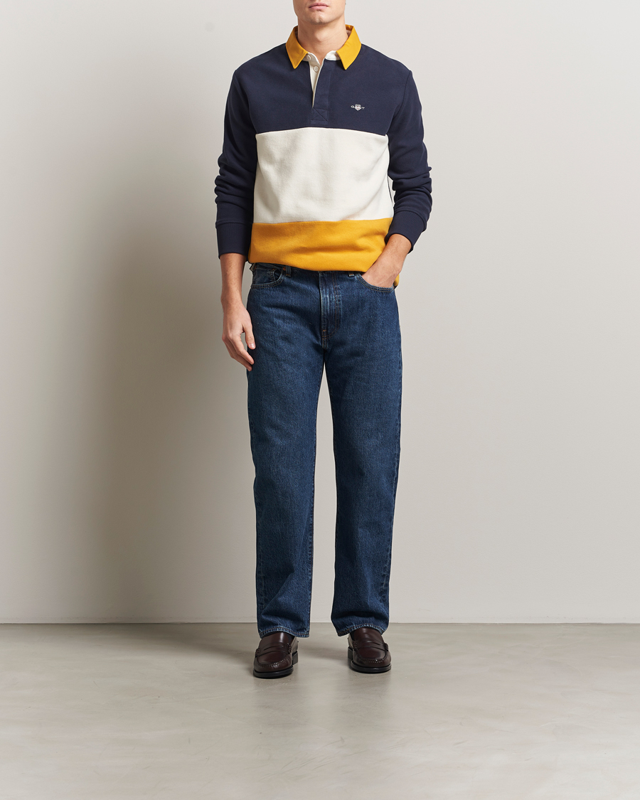 Herren | Pullover | Gant | Blocked Heavy Rugger Evening Blue Multi