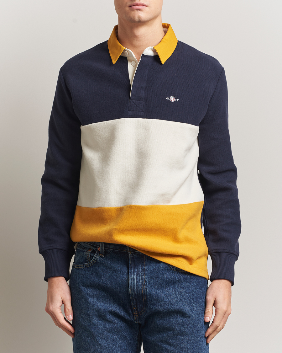 Herren | Pullover | Gant | Blocked Heavy Rugger Evening Blue Multi
