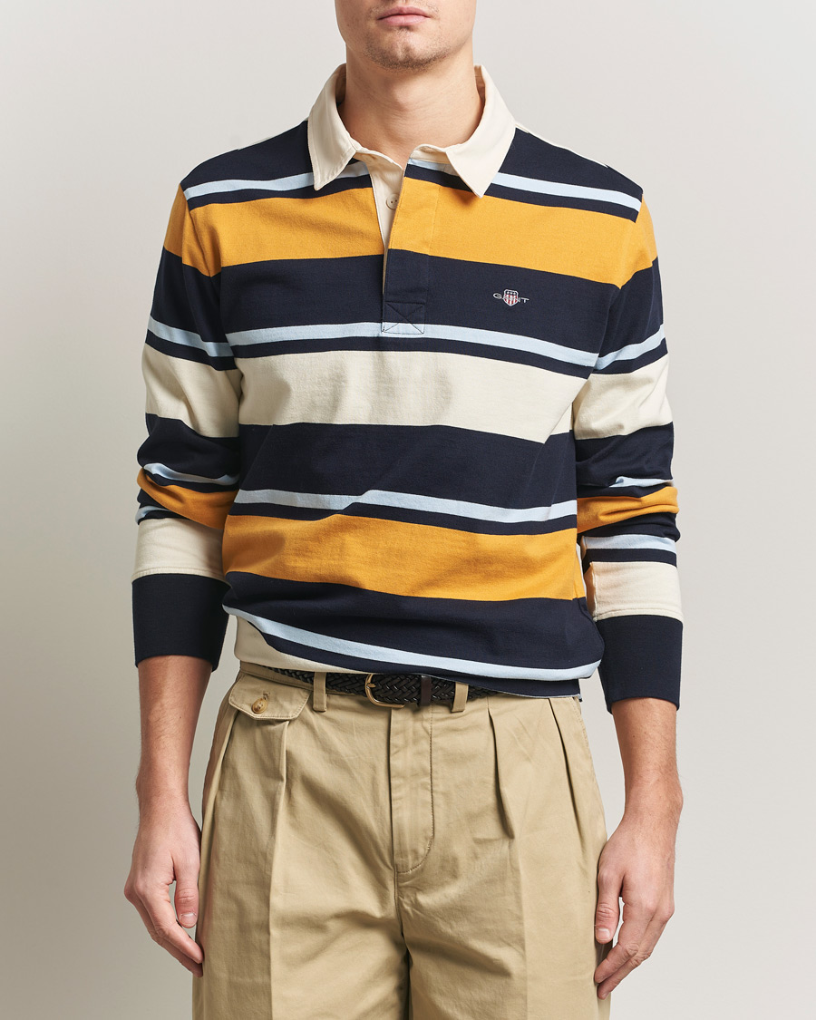 Herren | Pullover | GANT | Striped Heavy Rugger Evening Blue Multi