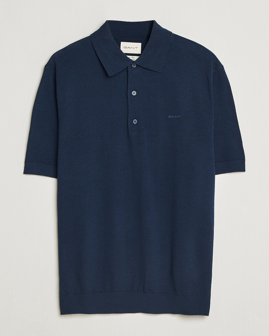 Herren | Poloshirts | GANT | Extrafine Merino Polo Marine