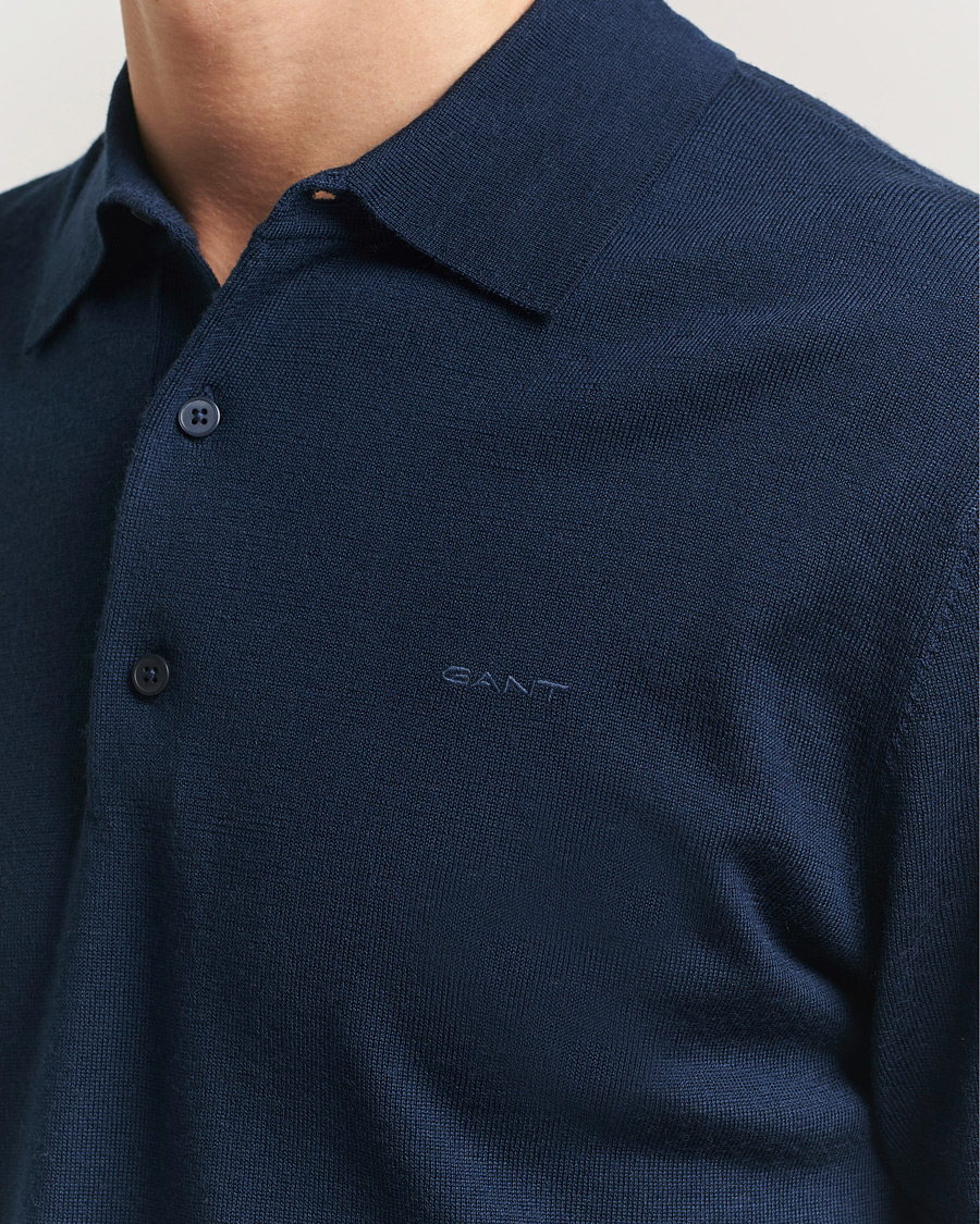 Herren | Poloshirts | GANT | Extrafine Merino Polo Marine