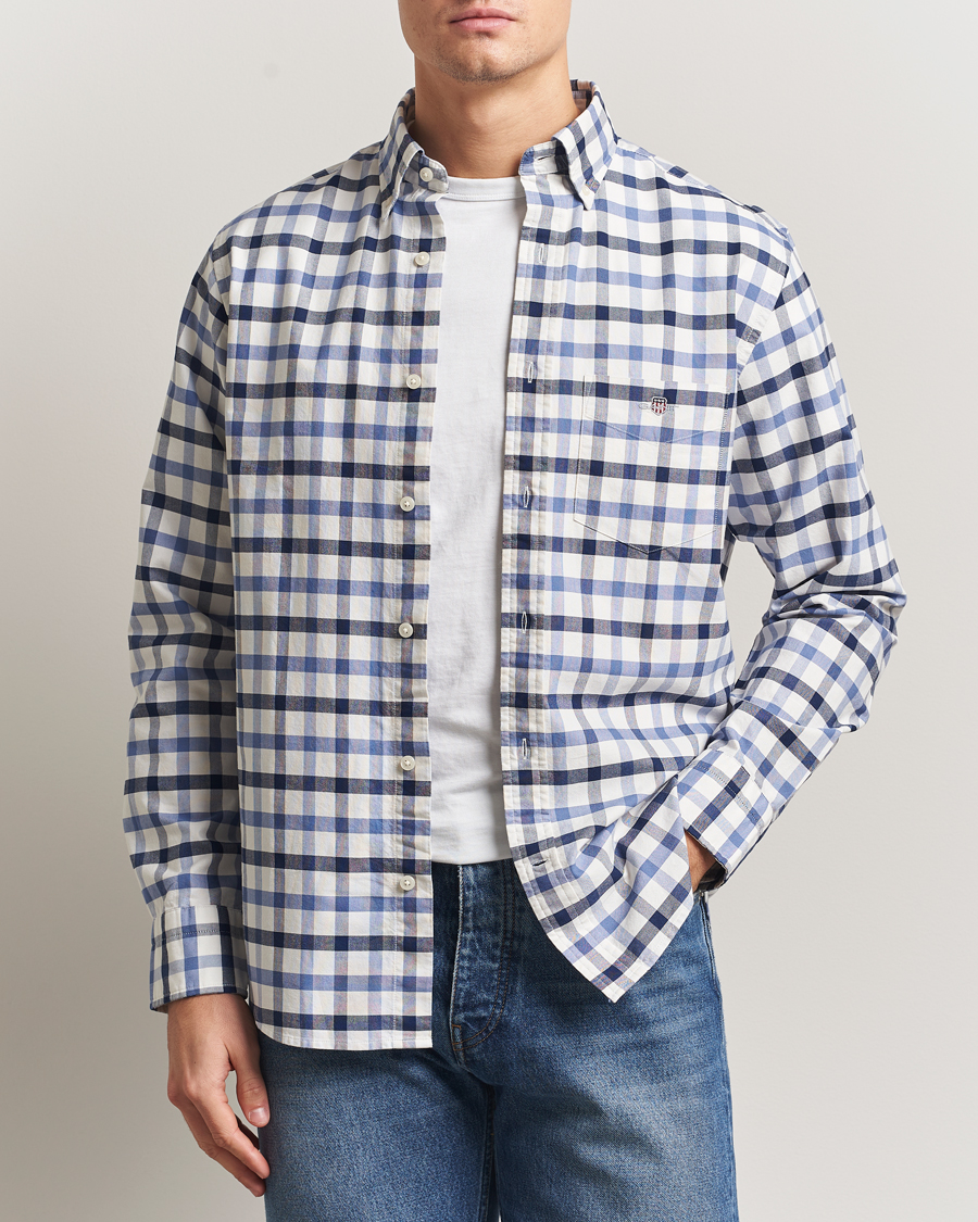 Herren | Hemden | Gant | Regular Fit Oxford Checked Shirt Greyish Blue
