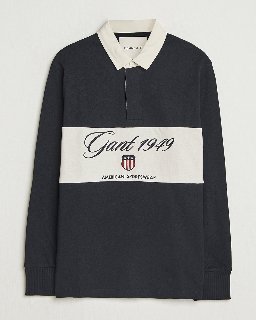 Herren | Pullover | Gant | Blocked Logo Heavy Rugger Black