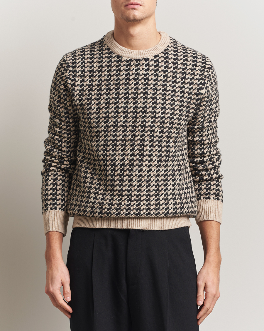 Herren | Pullover | GANT | Two Tone Textured Knitted Crew Neck Charcoal