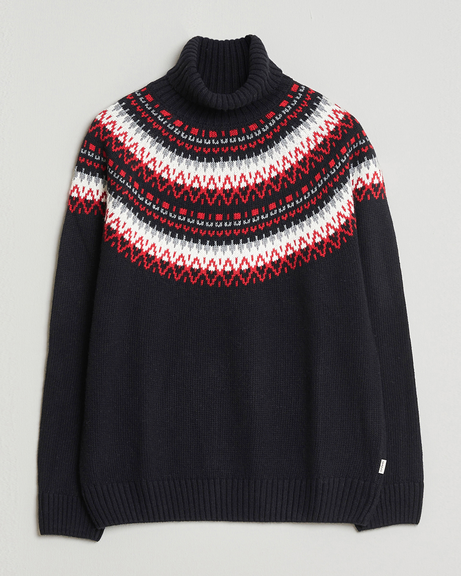 Herren | Pullover | GANT | Fairisle Knitted Turtleneck Black
