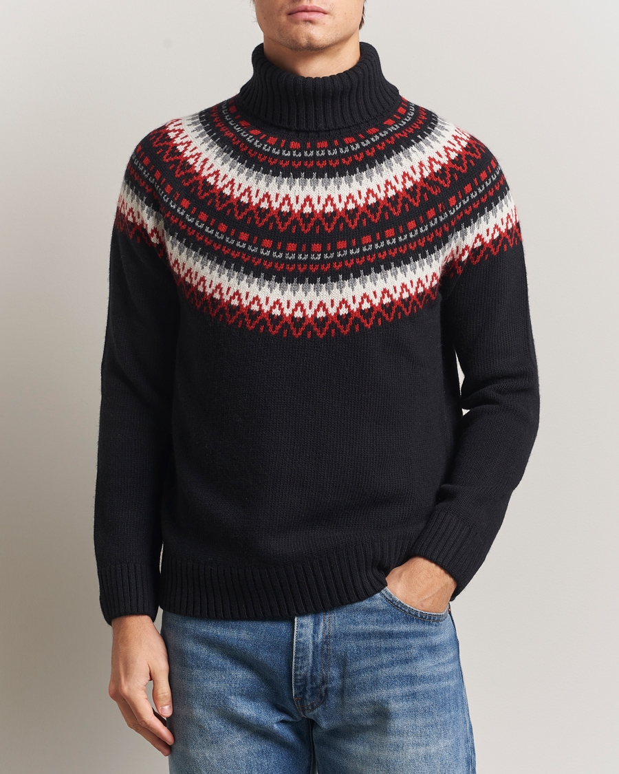 Herren | Pullover | Gant | Fairisle Knitted Turtleneck Black