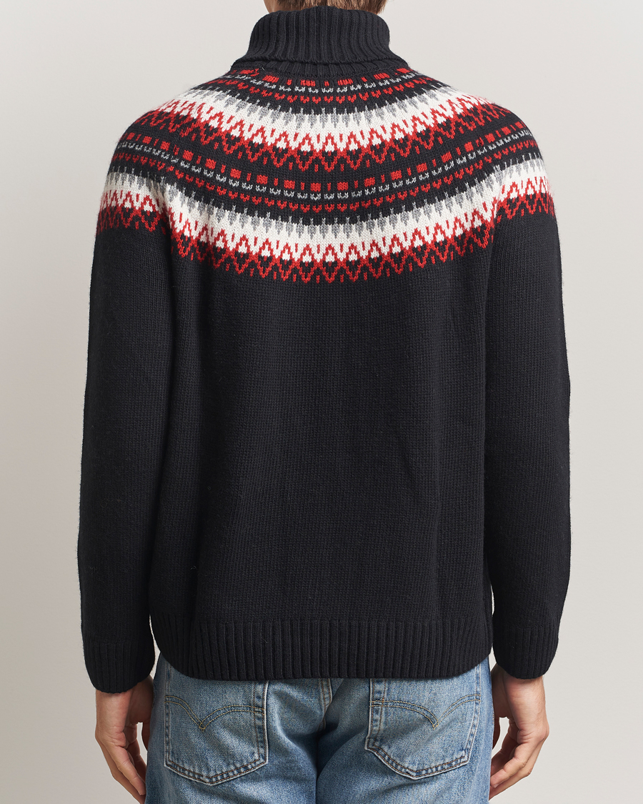 Herren | Pullover | GANT | Fairisle Knitted Turtleneck Black