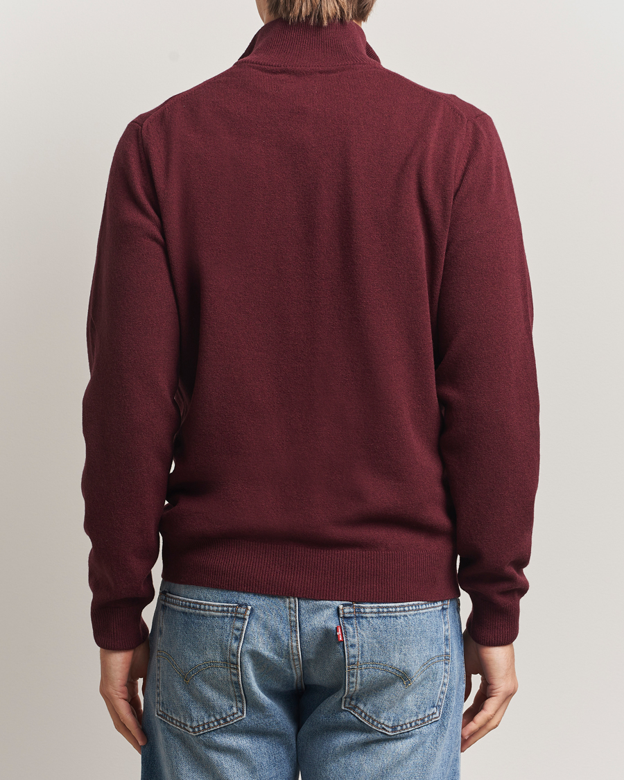 Herren | Pullover | Gant | Superfine Lambswool Half Zip Bordeaux Melange