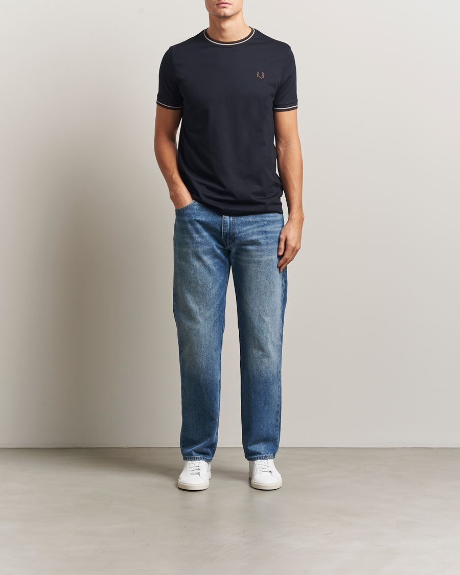 Herren | T-Shirts | Fred Perry | Twin Tipped T-Shirt Navy