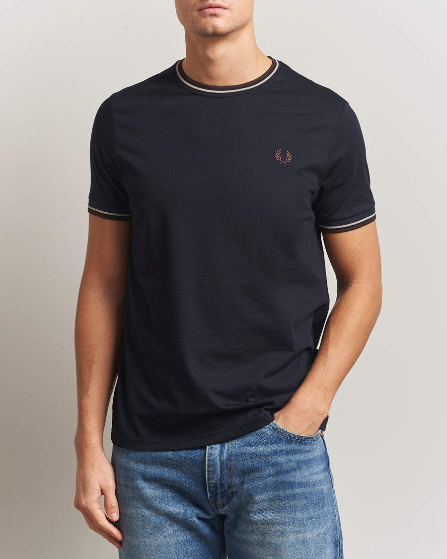 Herren | T-Shirts | Fred Perry | Twin Tipped T-Shirt Navy