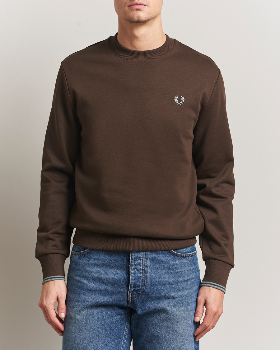Herren | Pullover | Fred Perry | Crew Neck Sweatshirt Burnt Tobacco