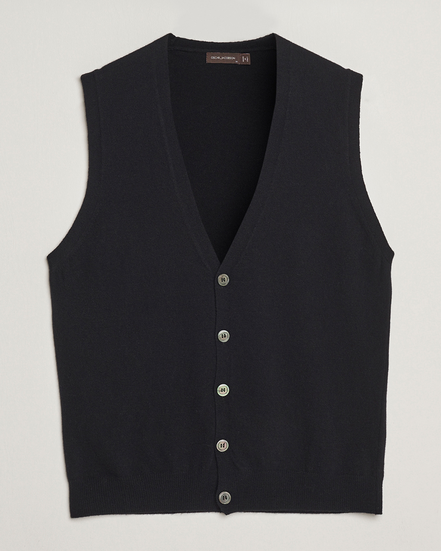 Herren | Pullover | Oscar Jacobson | Guiseppe Buttoned Vest Black
