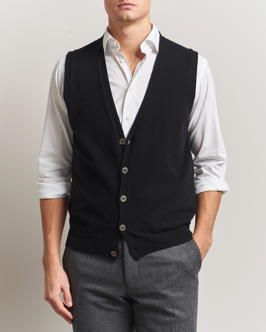 Herren | Pullover | Oscar Jacobson | Guiseppe Buttoned Vest Black