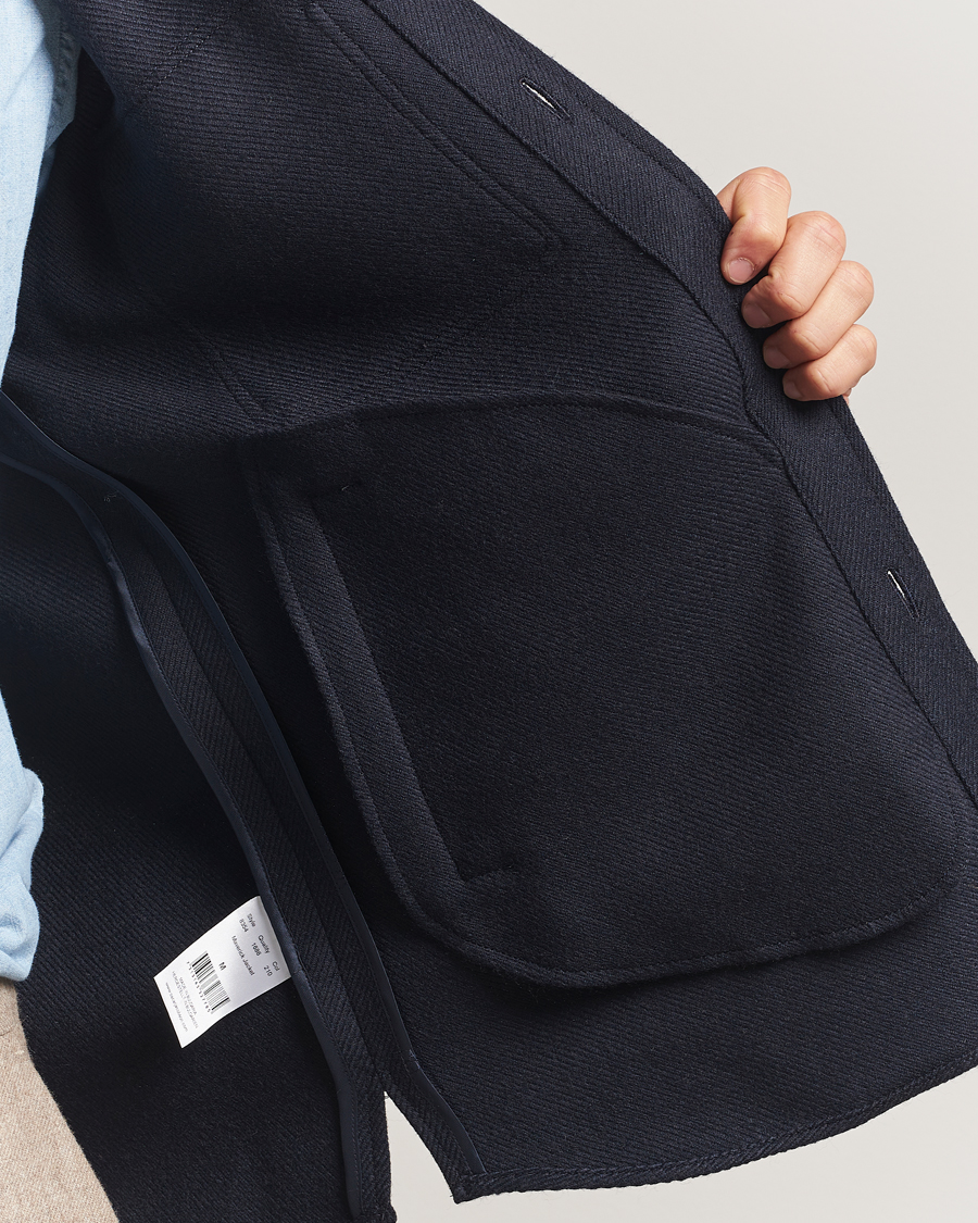 Herren | Jacken | Oscar Jacobson | Maverick Wool Overshirt Navy