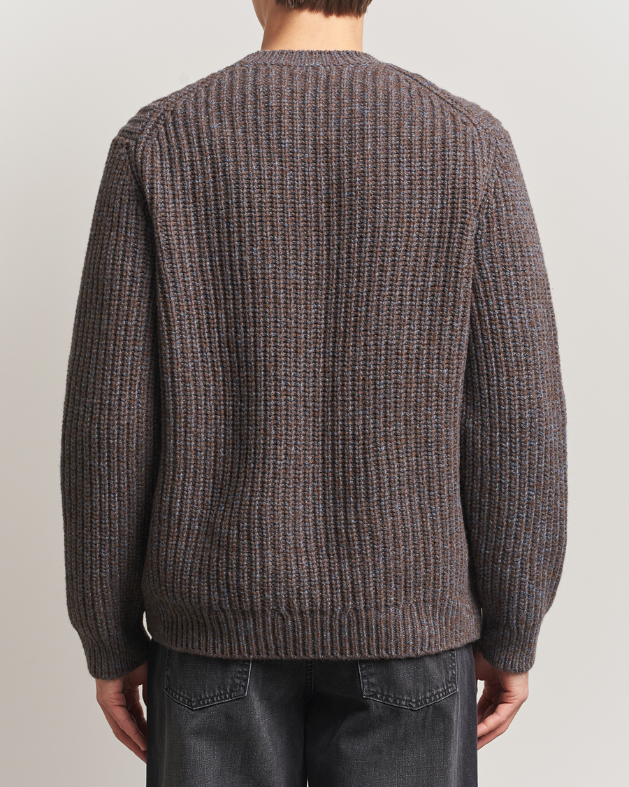 Herren | Pullover | Nudie Jeans | August Chunky Knitted Wool Sweater Brown