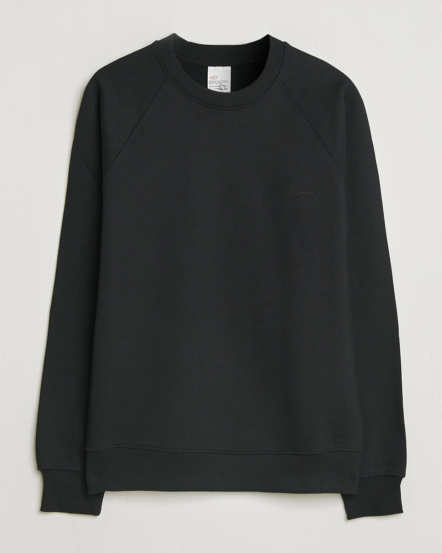 Herren | Pullover | Nudie Jeans | Palle Logo Crew Neck Sweatshirt Black