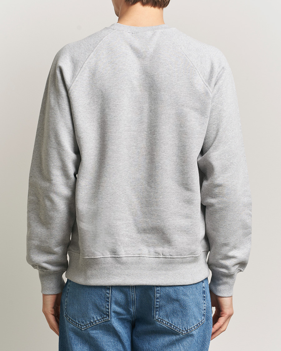 Herren | Pullover | Nudie Jeans | Palle Logo Crew Neck Sweatshirt Grey Melange