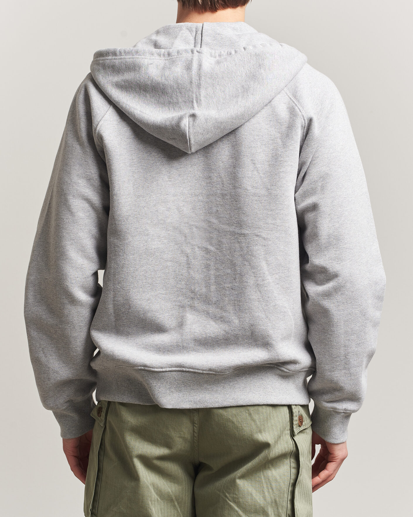 Herren | Pullover | Nudie Jeans | Gunde Logo Full Zip Hoodie Grey Melange