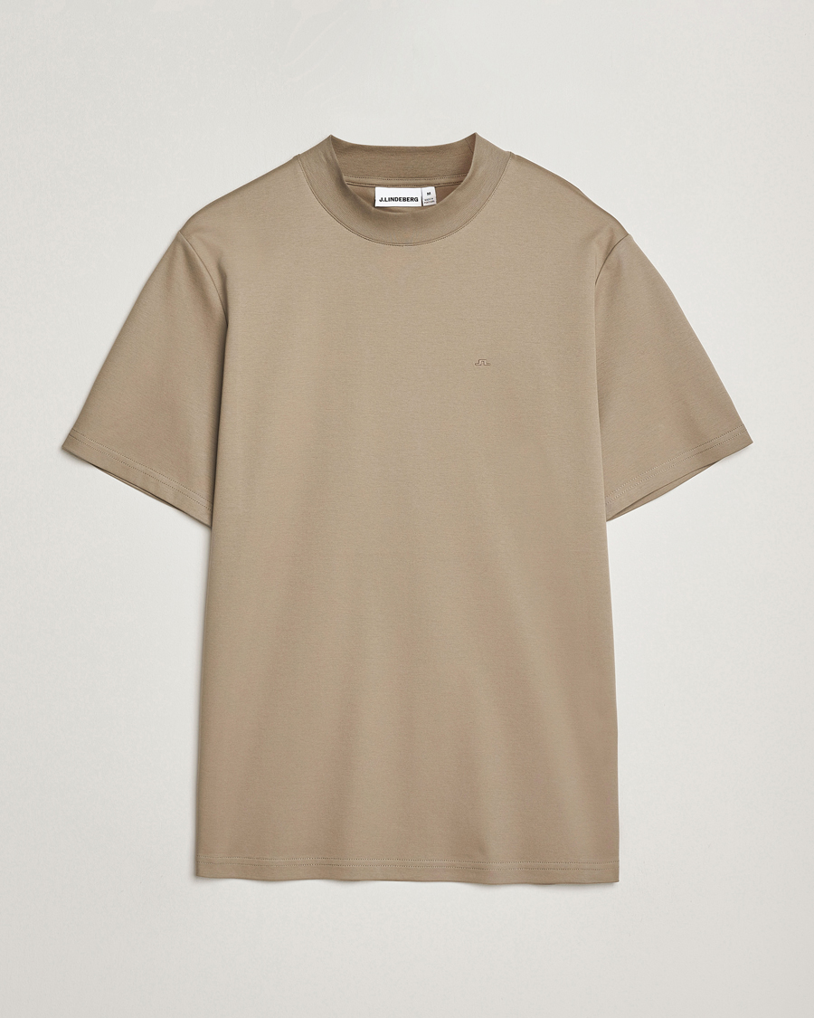 Herren | T-Shirts | J.Lindeberg | Ace Mock Neck T-Shirt Brindle