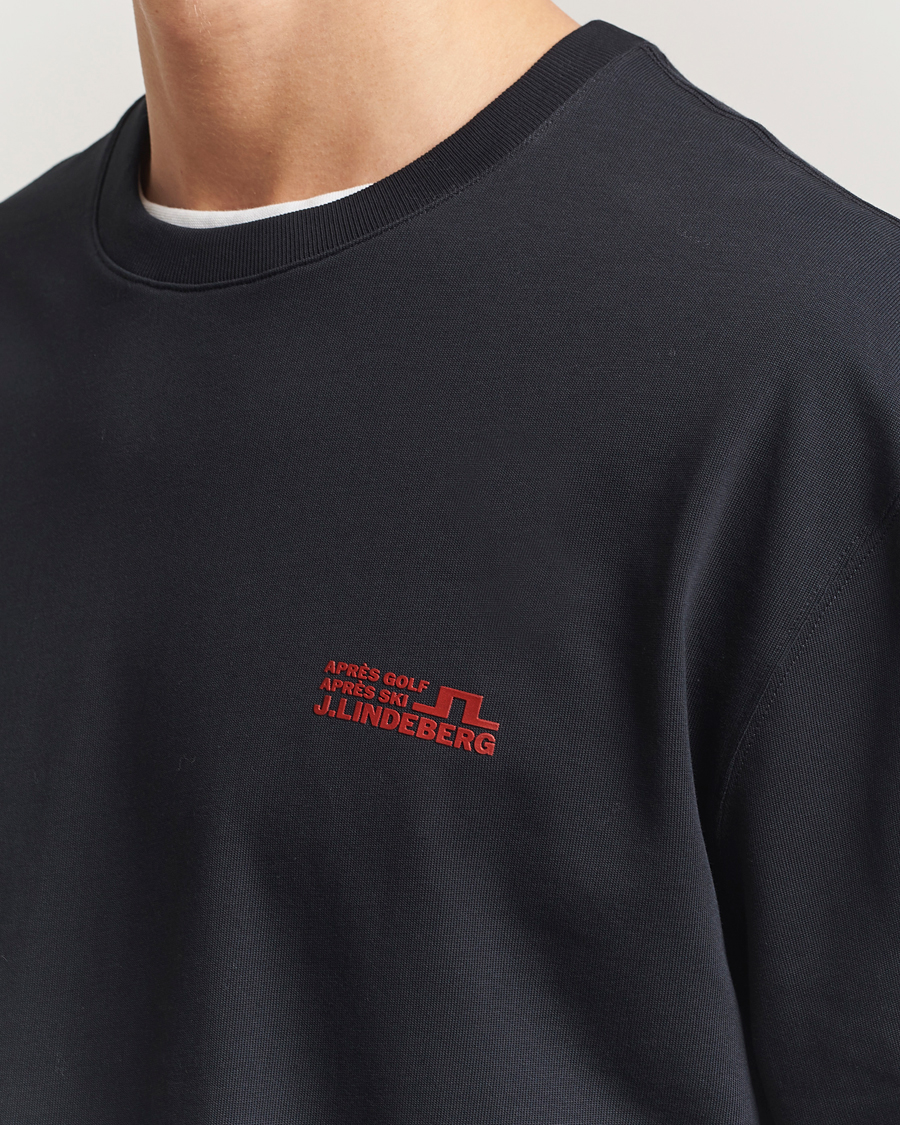 Herren | T-Shirts | J.Lindeberg | Walsh Printed Long Sleeve T-Shirt Black