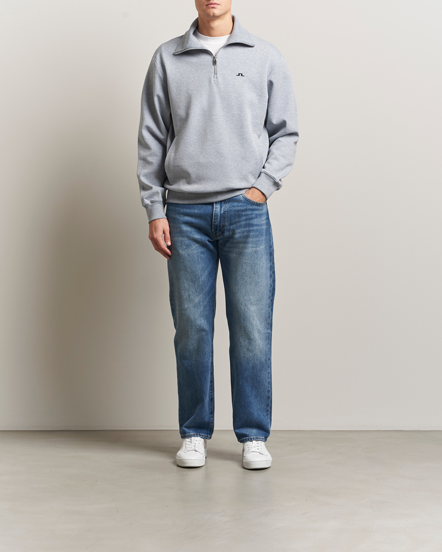 Herren | Pullover | J.Lindeberg | Callan Jersey Half Zip Medium Grey Melange