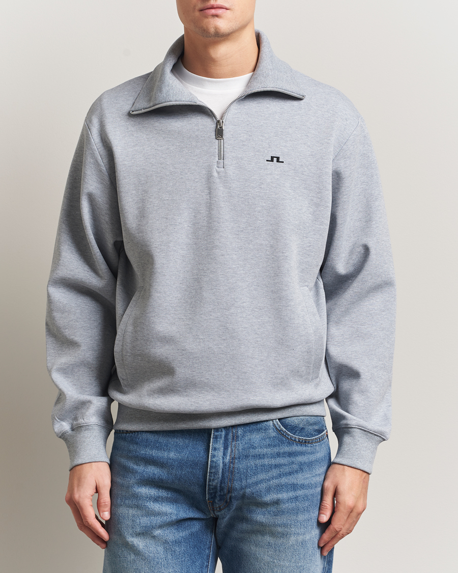 Herren | Pullover | J.Lindeberg | Callan Jersey Half Zip Medium Grey Melange