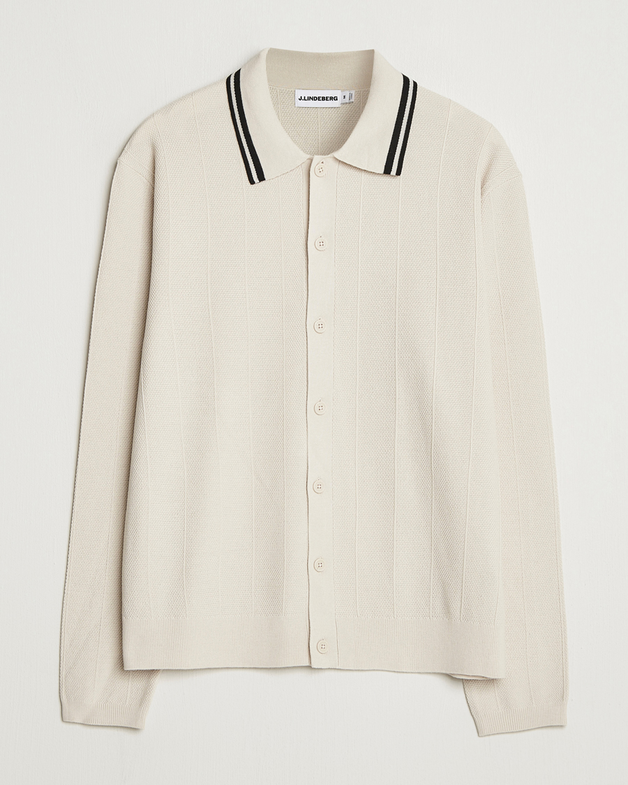 Herren | Pullover | J.Lindeberg | Willem Structured Cardigan Moonbeam