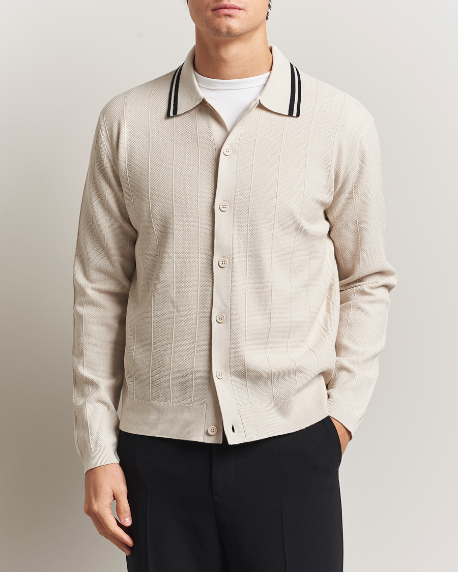 Herren | Pullover | J.Lindeberg | Willem Structured Cardigan Moonbeam