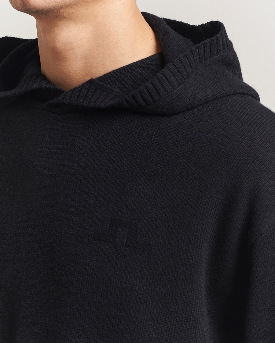 Herren | Pullover | J.Lindeberg | Edward Wool Knitted Hoodie Black