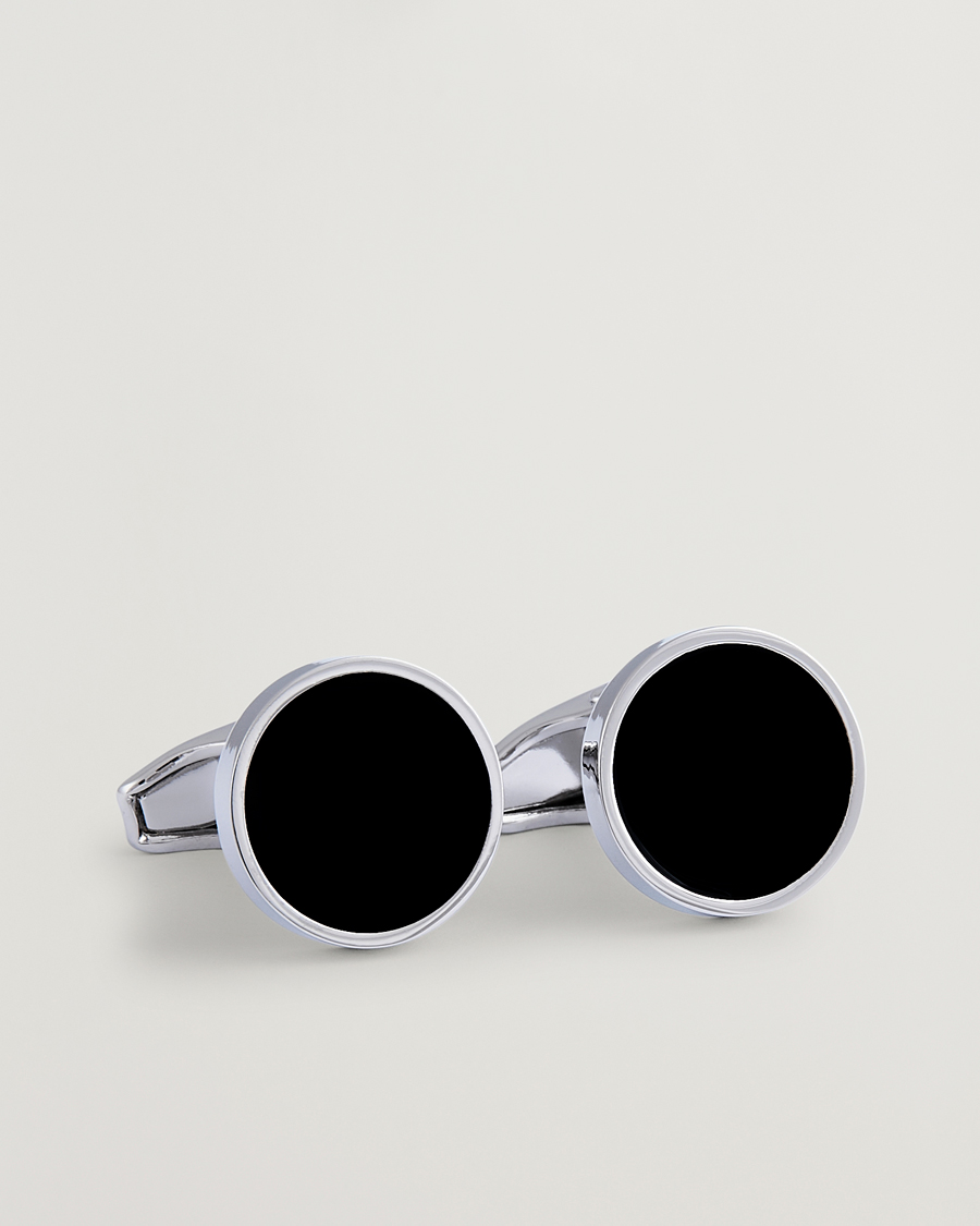 Herren | Amanda Christensen Classic Cufflink Silver/Black | Amanda Christensen | Classic Cufflink Silver/Black