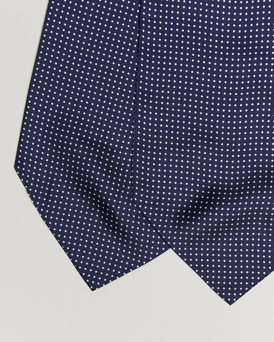 Herren | Amanda Christensen Silk Twill Micro Dot Ascot Navy | Amanda Christensen | Silk Twill Micro Dot Ascot Navy